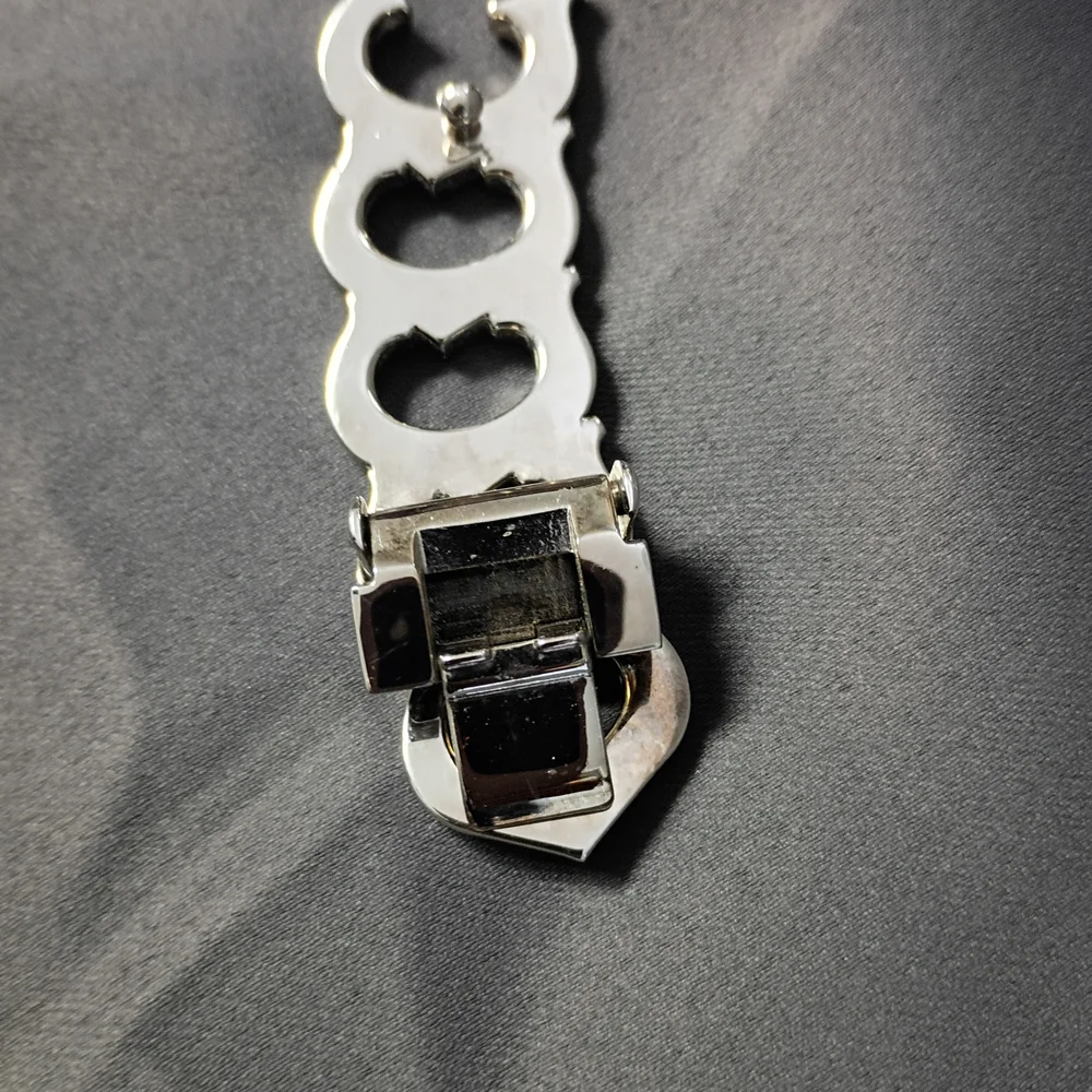 ❤️CARTIER PARIS SILVER BUCKLE WITH BLACK & BURGUNDY REVERSIBLE BELT 31-33.5 - Picture 5 of 9